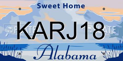 KARJ18 Alabama License Plate