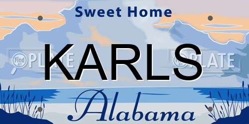 KARLS Alabama License Plate