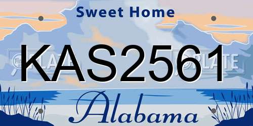 KAS2561 Alabama License Plate