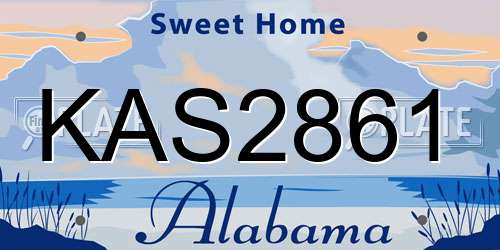 KAS2861 Alabama License Plate