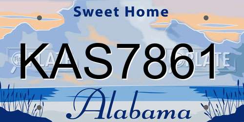 KAS7861 Alabama License Plate