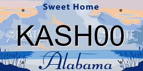 KASH00 Alabama License Plate