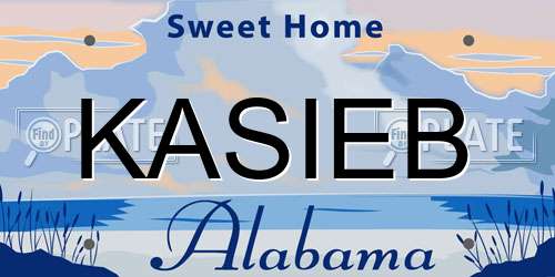 KASIEB Alabama License Plate