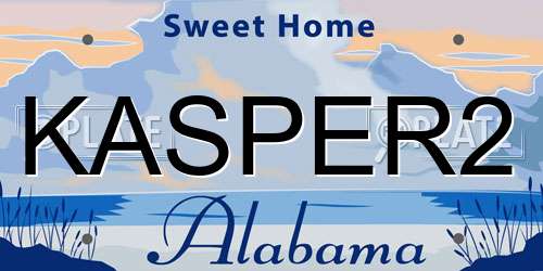 KASPER2 Alabama License Plate
