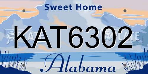 KAT6302 Alabama License Plate