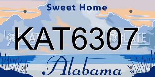 KAT6307 Alabama License Plate