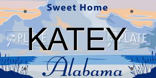 KATEY Alabama License Plate