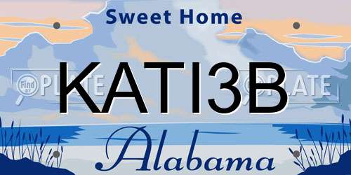 KATI3B Alabama License Plate