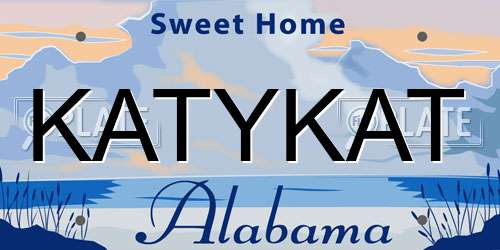 KATYKAT Alabama License Plate