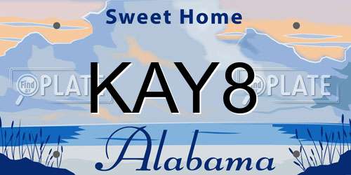 KAY8 Alabama License Plate