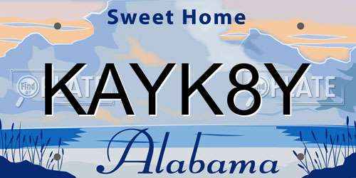 KAYK8Y Alabama License Plate