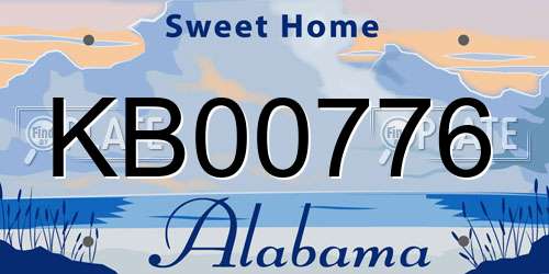 KB00776 Alabama License Plate