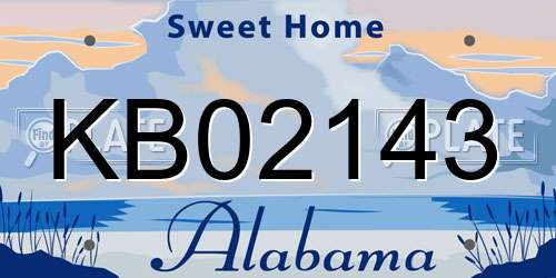 KB02143 Alabama License Plate