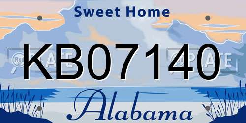 KB07140 Alabama License Plate