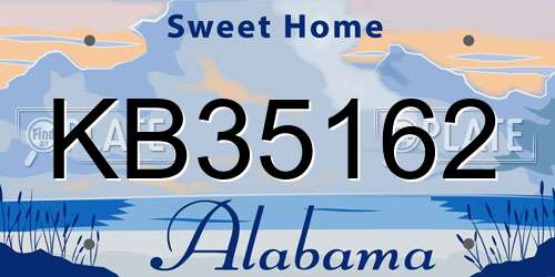 KB35162 Alabama License Plate