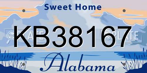 KB38167 Alabama License Plate