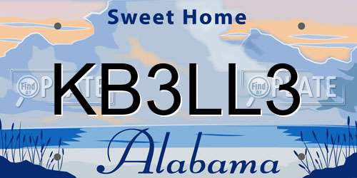 KB3LL3 Alabama License Plate