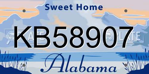 KB58907 Alabama License Plate