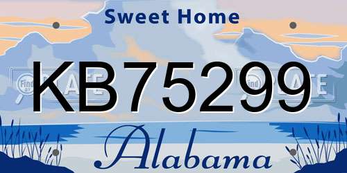 KB75299 Alabama License Plate