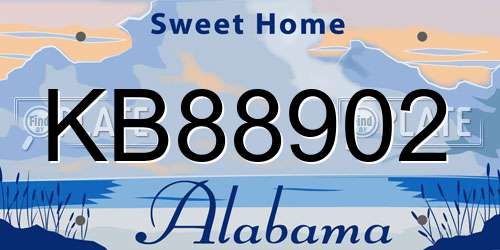 KB88902 Alabama License Plate