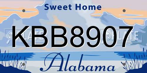 KBB8907 Alabama License Plate