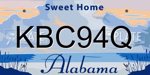 KBC94Q Alabama License Plate
