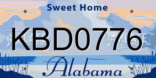 KBD0776 Alabama License Plate