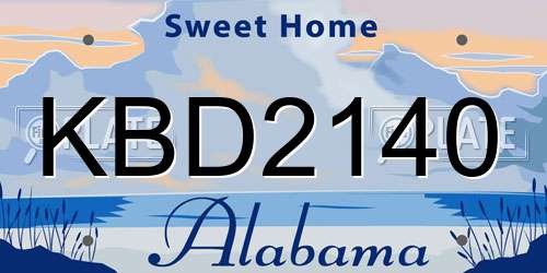 KBD2140 Alabama License Plate