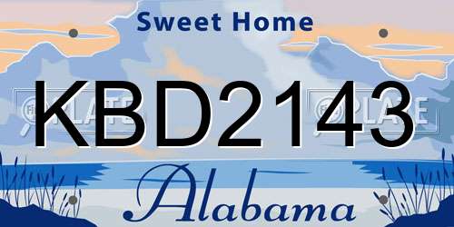 KBD2143 Alabama License Plate