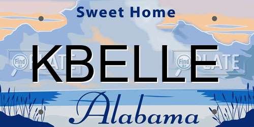 KBELLE Alabama License Plate