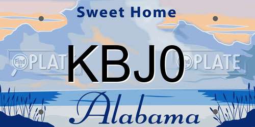 KBJ0 Alabama License Plate