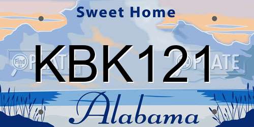 KBK121 Alabama License Plate
