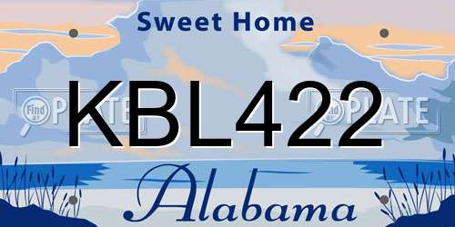 KBL422 Alabama License Plate
