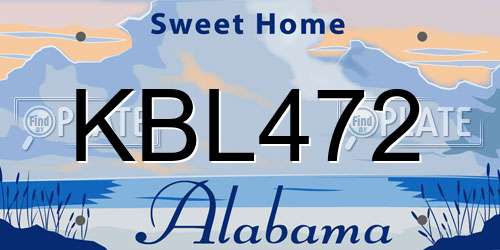 KBL472 Alabama License Plate