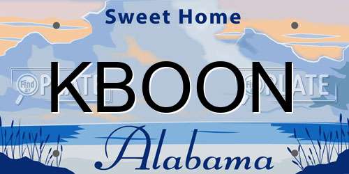 KBOON Alabama License Plate