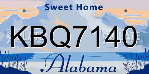 KBQ7140 Alabama License Plate