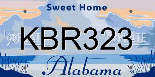 KBR323 Alabama License Plate