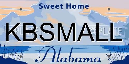 KBSMALL Alabama License Plate
