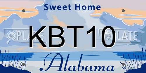 KBT10 Alabama License Plate