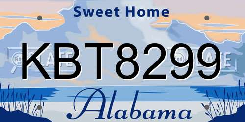 KBT8299 Alabama License Plate