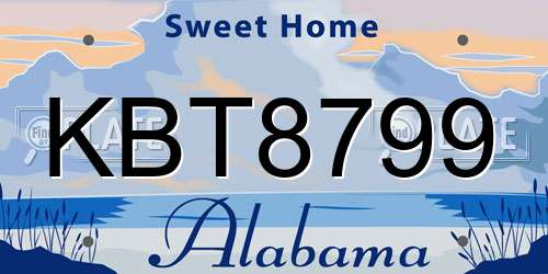 KBT8799 Alabama License Plate