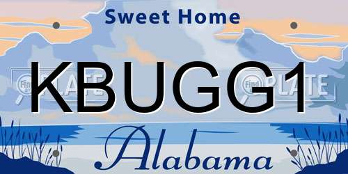KBUGG1 Alabama License Plate