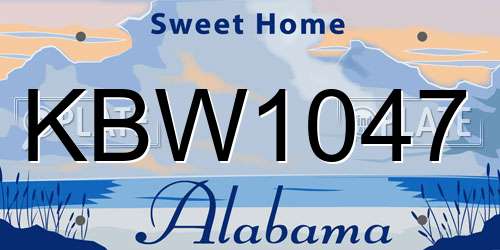KBW1047 Alabama License Plate