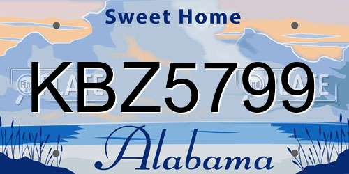 KBZ5799 Alabama License Plate