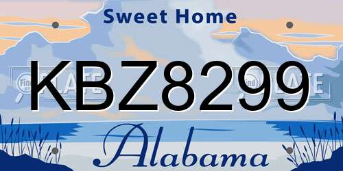 KBZ8299 Alabama License Plate