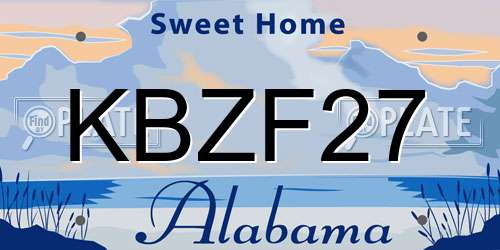 KBZF27 Alabama License Plate