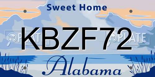 KBZF72 Alabama License Plate