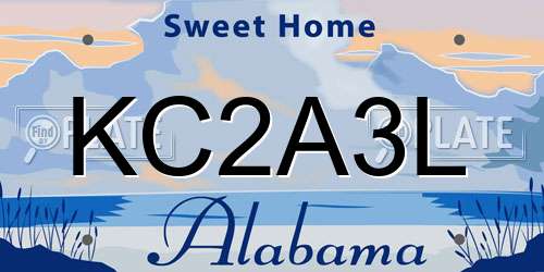 KC2A3L Alabama License Plate