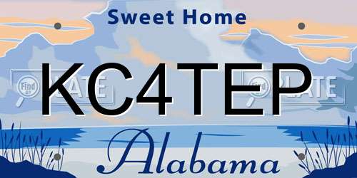 KC4TEP Alabama License Plate