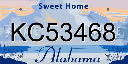 KC53468 Alabama License Plate